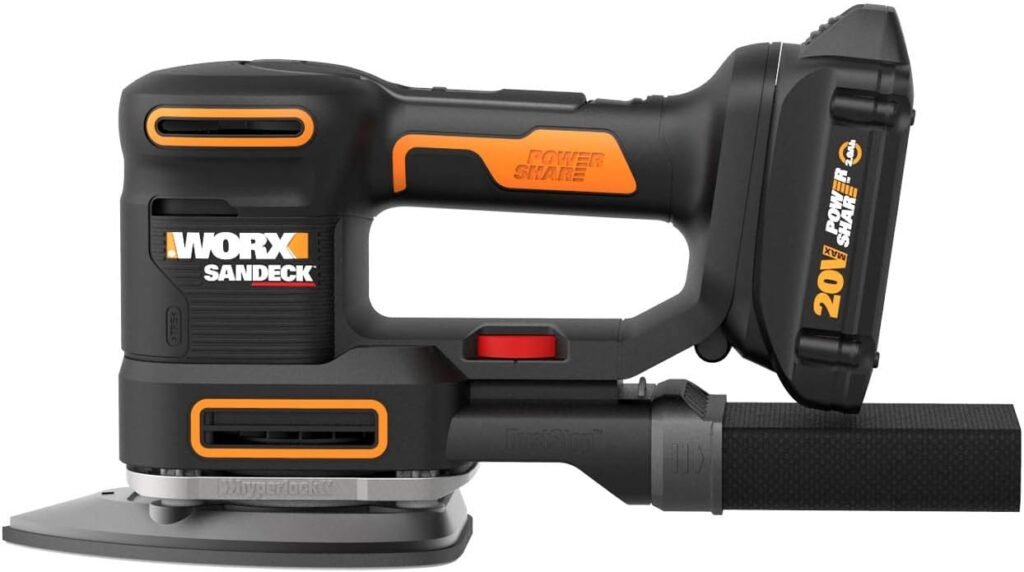 WORX 20V Cordless Multi-Purpose Sander WX820L.2 Multi Sander, tool-less clamping, DustStop micro filter, 2 * 2.0Ah Batteries  Charger included