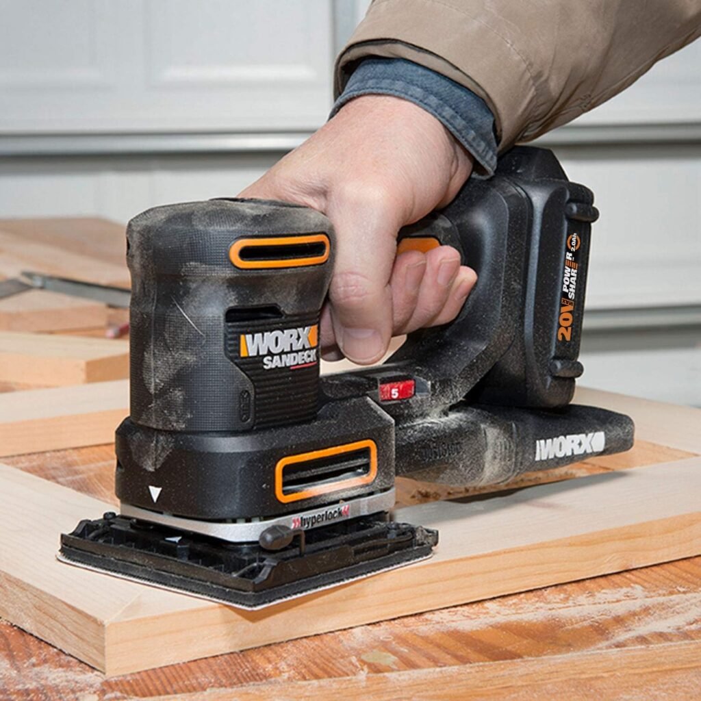 WORX 20V Cordless Multi-Purpose Sander WX820L.2 Multi Sander, tool-less clamping, DustStop micro filter, 2 * 2.0Ah Batteries  Charger included